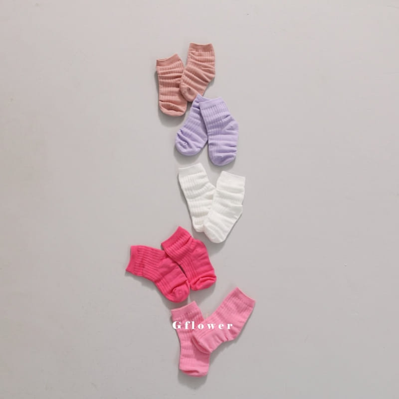 G Flower - Korean Children Fashion - #kidsshorts - Girl Rib Socks Set - 5