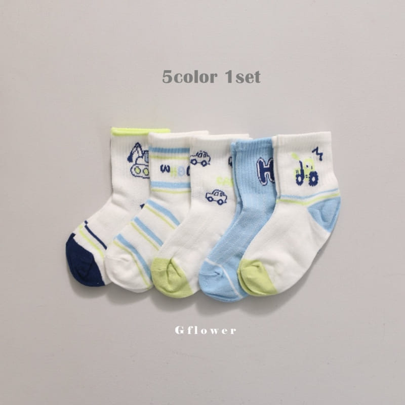 G Flower - Korean Children Fashion - #kidsshorts - Car Socks Set - 2