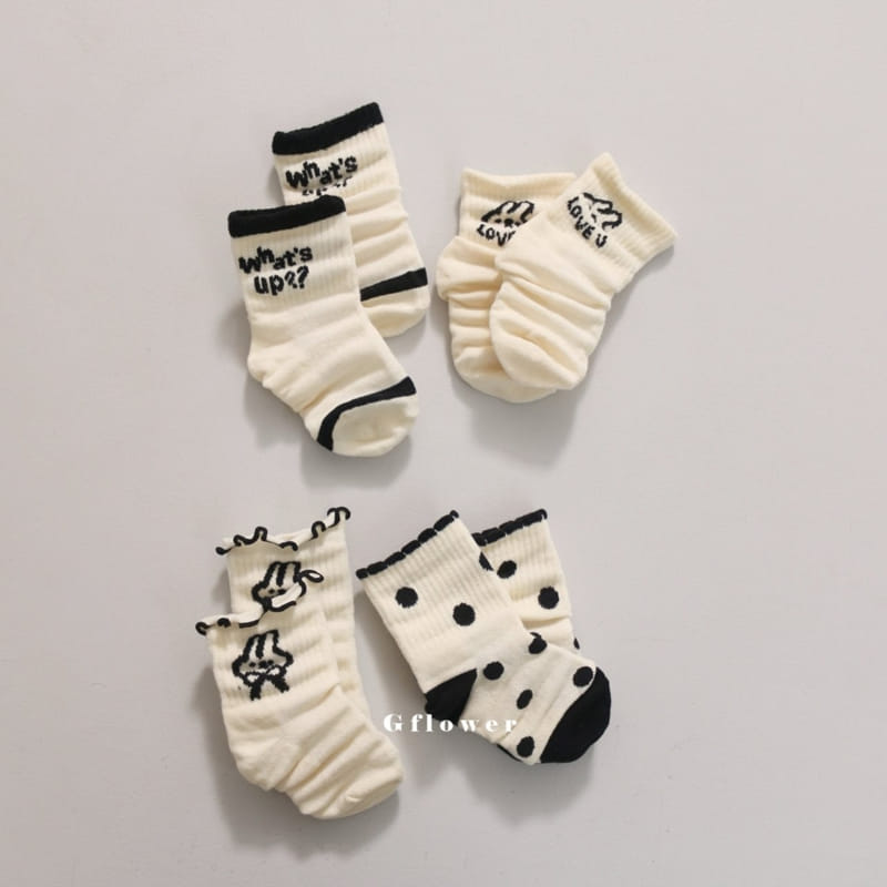 G Flower - Korean Children Fashion - #kidsstore - Black Rabbit Socks Set