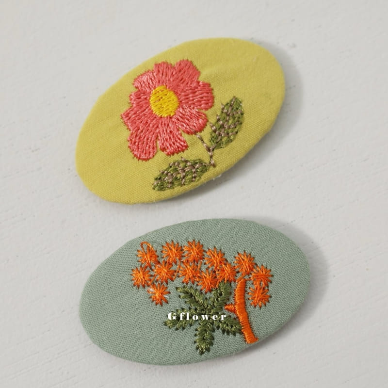 G Flower - Korean Children Fashion - #kidzfashiontrend - Embroidery Ticking Pin - 9