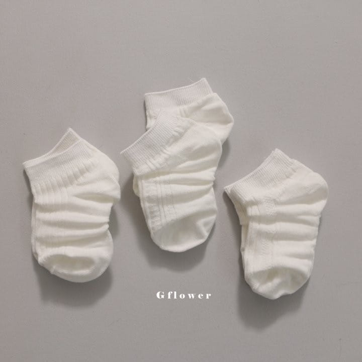 G Flower - Korean Children Fashion - #kidzfashiontrend - White Color Socks Set