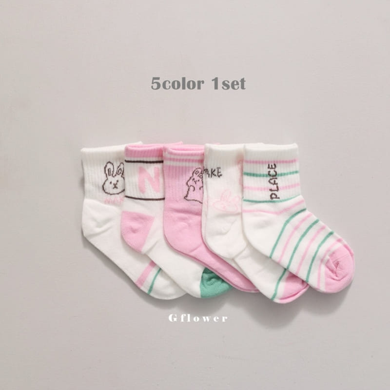 G Flower - Korean Children Fashion - #kidzfashiontrend - Spring Rabbit Socks Set - 3