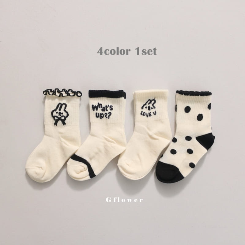 G Flower - Korean Children Fashion - #kidzfashiontrend - Black Rabbit Socks Set - 2