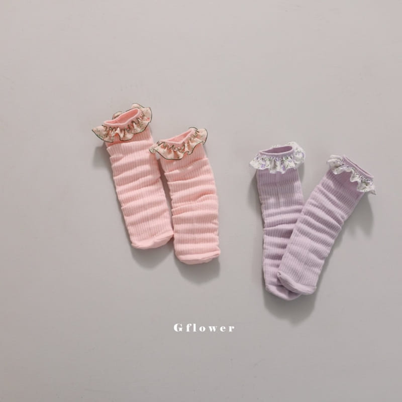 G Flower - Korean Children Fashion - #littlefashionista - Flower Frill Knee Socks