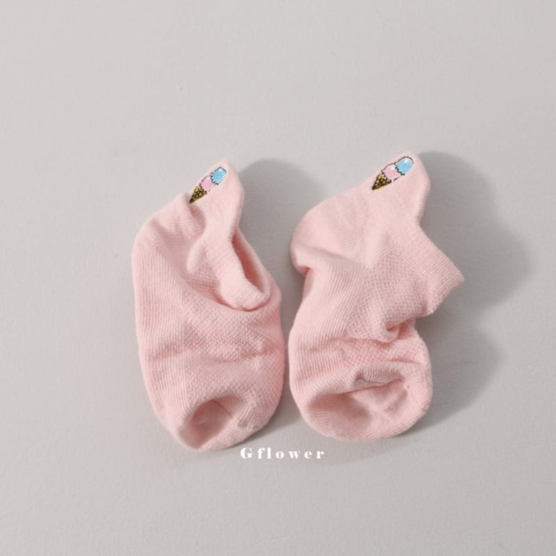 G Flower - Korean Children Fashion - #littlefashionista - Ice Cream Embroidery Socks Set - 9