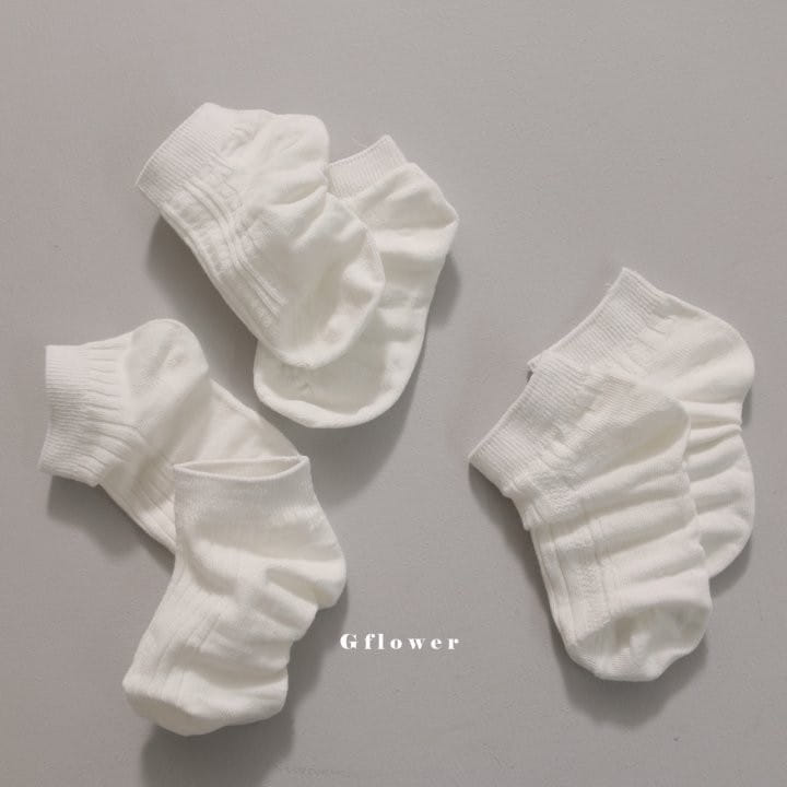G Flower - Korean Children Fashion - #littlefashionista - White Color Socks Set - 3