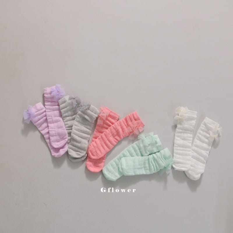 G Flower - Korean Children Fashion - #littlefashionista - Ribbon Knee Socks - 3
