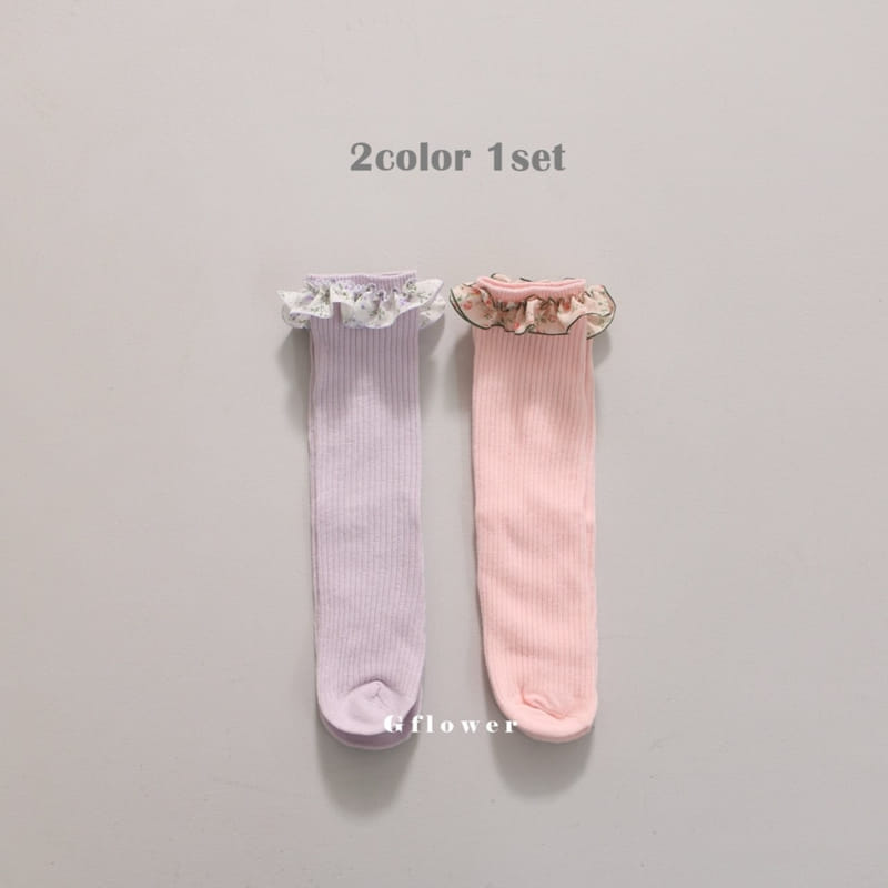 G Flower - Korean Children Fashion - #magicofchildhood - Flower Frill Knee Socks - 2