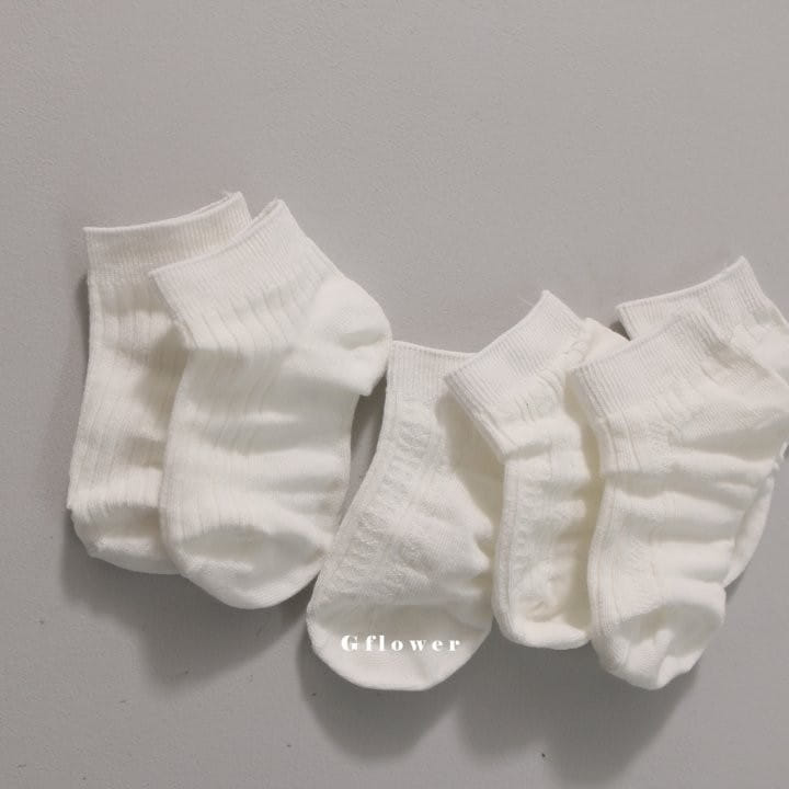G Flower - Korean Children Fashion - #littlefashionista - White Color Socks Set - 4