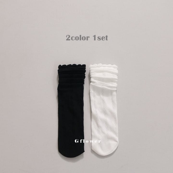 G Flower - Korean Children Fashion - #magicofchildhood - Black White Knee Socks - 2