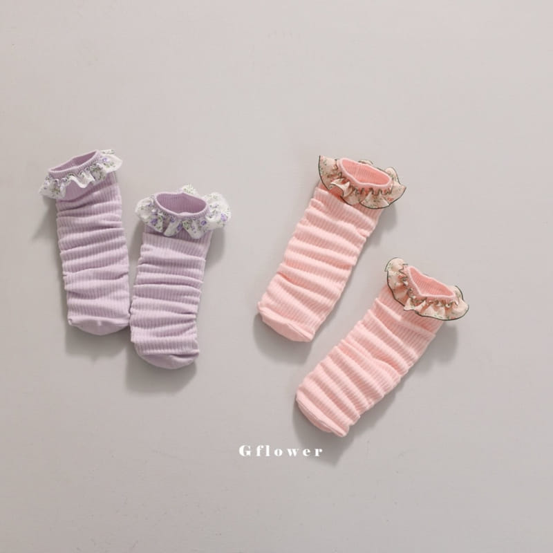 G Flower - Korean Children Fashion - #toddlerclothing - Flower Frill Knee Socks - 6