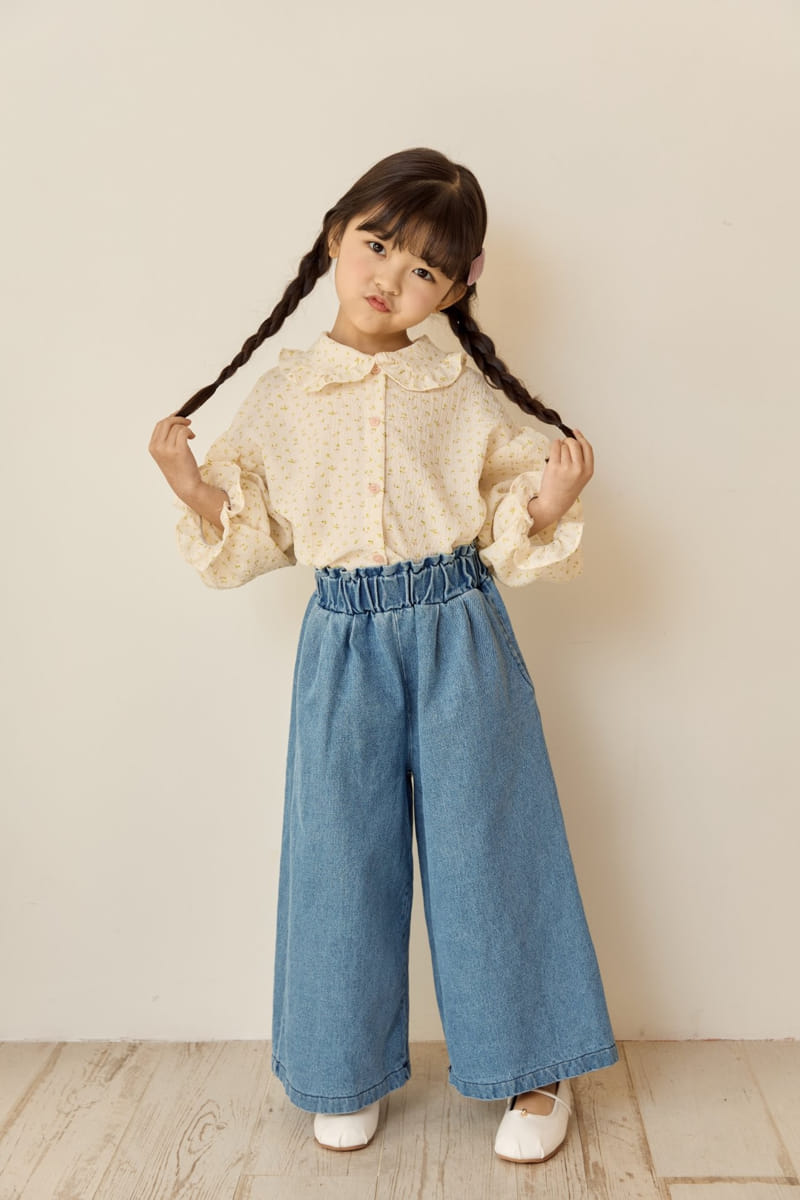 Ggomare - Korean Children Fashion - #Kfashion4kids - Denim Wide Pants - 10
