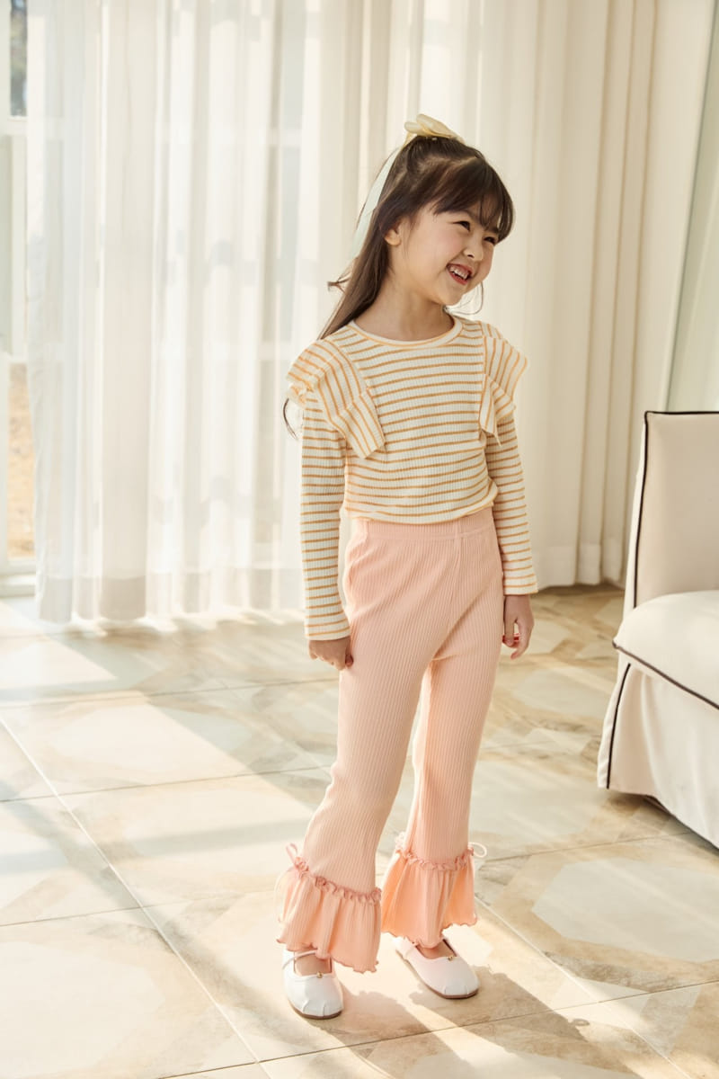 Ggomare - Korean Children Fashion - #designkidswear - Petite Ribbon Boots Cut Pants - 9
