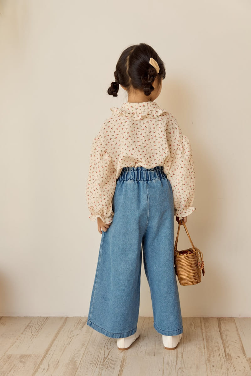 Ggomare - Korean Children Fashion - #kidsshorts - Denim Wide Pants - 7