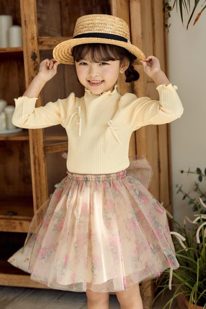 Ggomare - Korean Children Fashion - #kidsshorts - Rose Ribbon Skirt