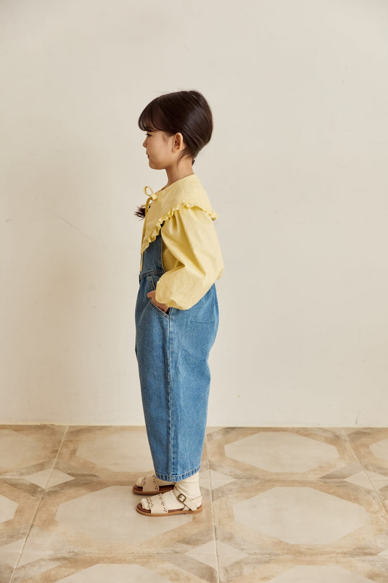 Ggomare - Korean Children Fashion - #kidzfashiontrend - Ribbon Dungarees Jumpsuit - 11