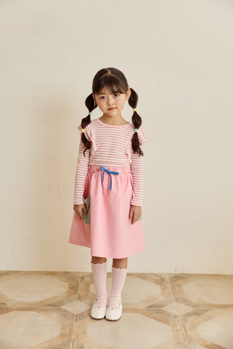 Ggomare - Korean Children Fashion - #kidzfashiontrend - Block Skirt - 5
