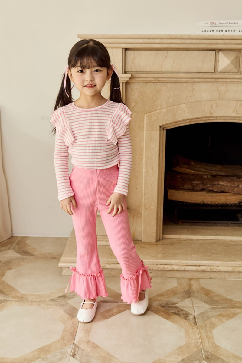 Ggomare - Korean Children Fashion - #minifashionista - Petite Ribbon Boots Cut Pants - 2