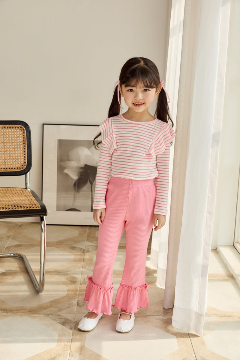 Ggomare - Korean Children Fashion - #toddlerclothing - Petite Ribbon Boots Cut Pants - 5