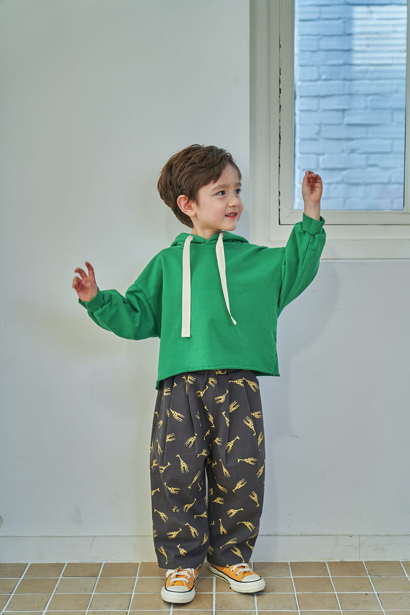 Green Tomato - Korean Children Fashion - #toddlerclothing - Giraffe Wrinkle Pants - 4