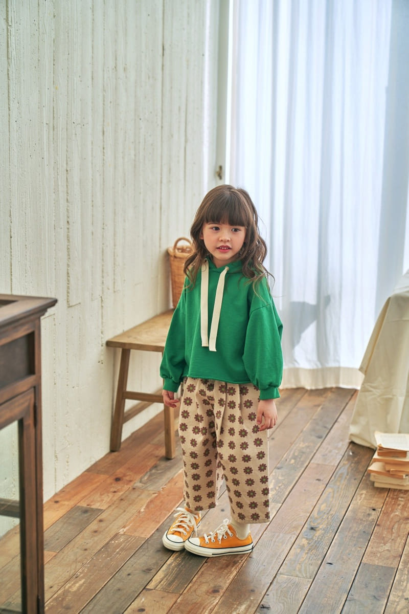 Green Tomato - Korean Children Fashion - #todddlerfashion - Flower Wrinkle Pants