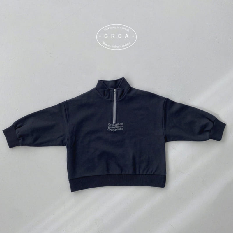 Groa - Korean Children Fashion - #designkidswear - G Half Zip Up Sweatshirt - 2