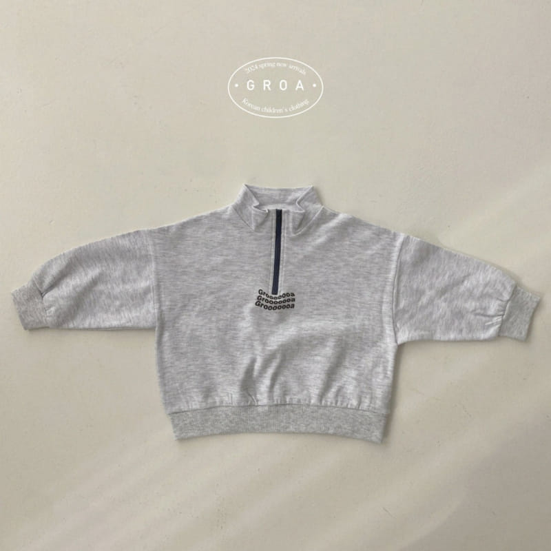 Groa - Korean Children Fashion - #discoveringself - G Half Zip Up Sweatshirt - 3
