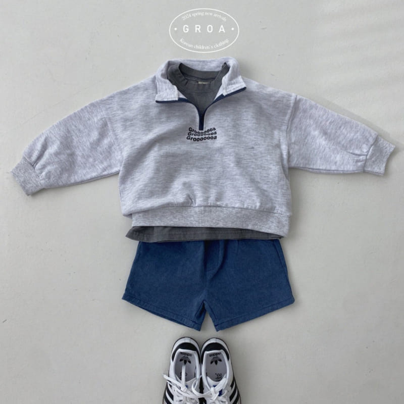 Groa - Korean Children Fashion - #littlefashionista - G Half Zip Up Sweatshirt - 9