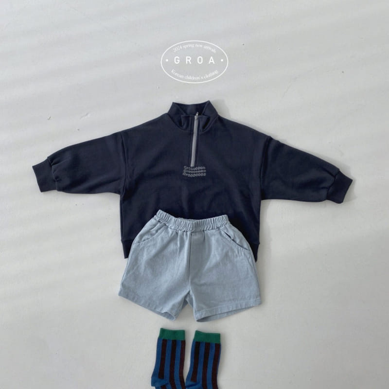 Groa - Korean Children Fashion - #magicofchildhood - G Half Zip Up Sweatshirt - 10