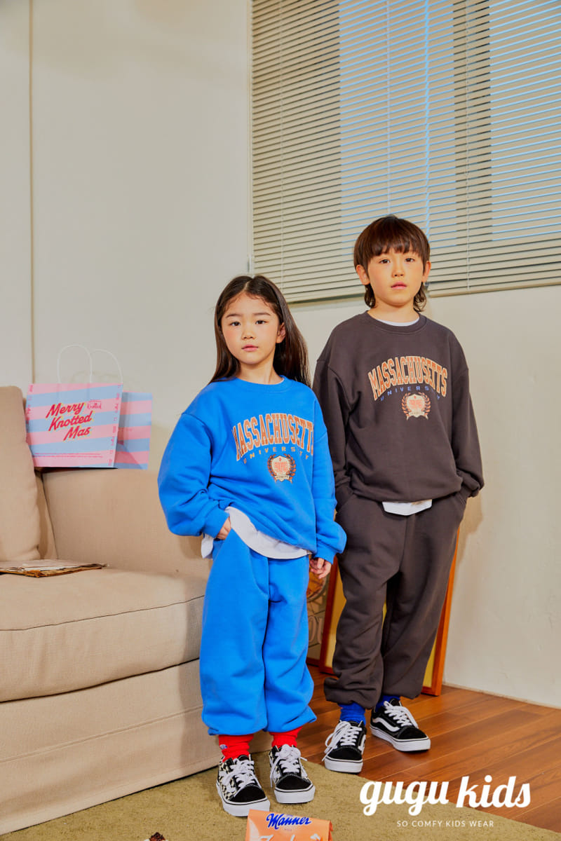 Gugu Kids - Korean Children Fashion - #littlefashionista - Massachusetts Top Bottom Set - 4