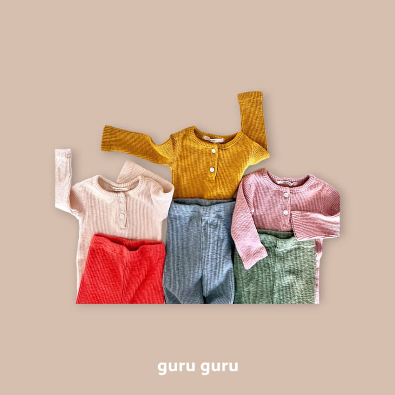 Guru Guru - Korean Baby Fashion - #babyboutiqueclothing - Color Top Bottom Set