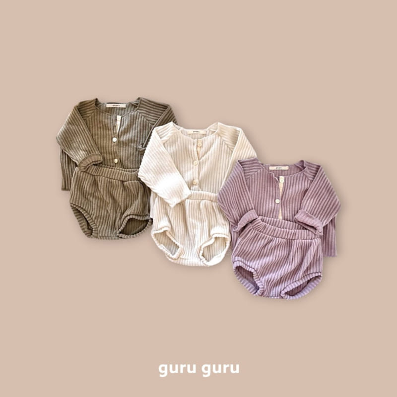 Guru Guru - Korean Baby Fashion - #babyfever - Vanilla Top Bottom Set