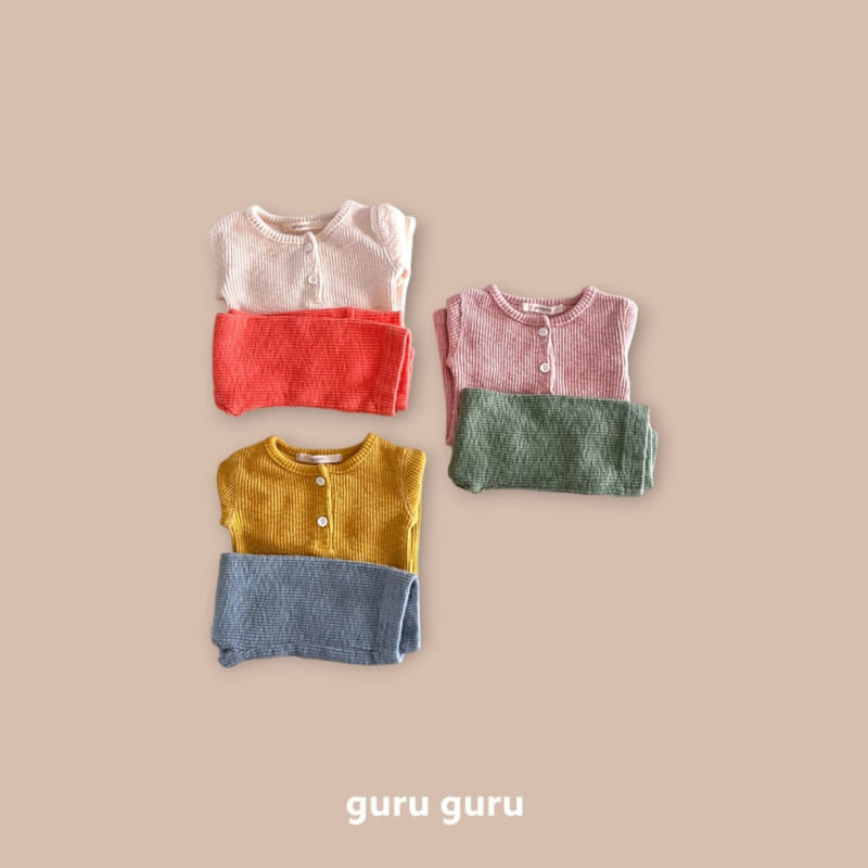 Guru Guru - Korean Baby Fashion - #babylifestyle - Color Top Bottom Set - 6