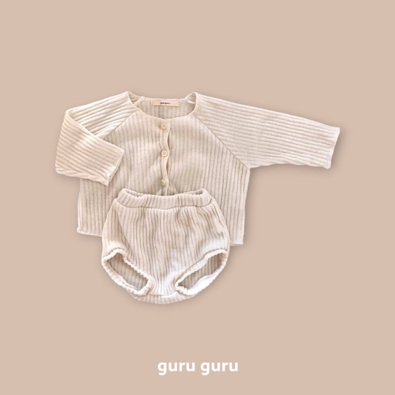 Guru Guru - Korean Baby Fashion - #babylifestyle - Vanilla Top Bottom Set - 4