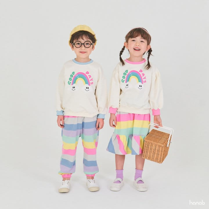 Hanab - Korean Children Fashion - #Kfashion4kids - Multi Rainbow Top Bottom Set