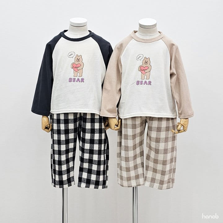 Hanab - Korean Children Fashion - #childofig - Big Check Bear Top Bottom Set