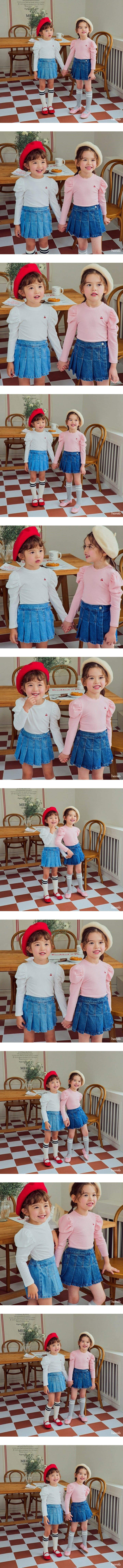 Hanab - Korean Children Fashion - #discoveringself - Cherry Puff Tee - 2