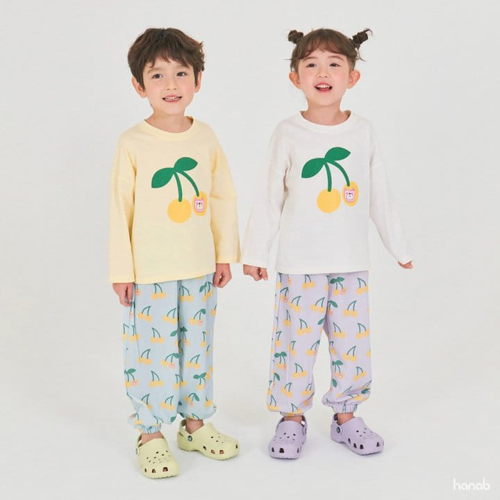 Hanab - Korean Children Fashion - #fashionkids - Cherry Bear Top Bottom  Set