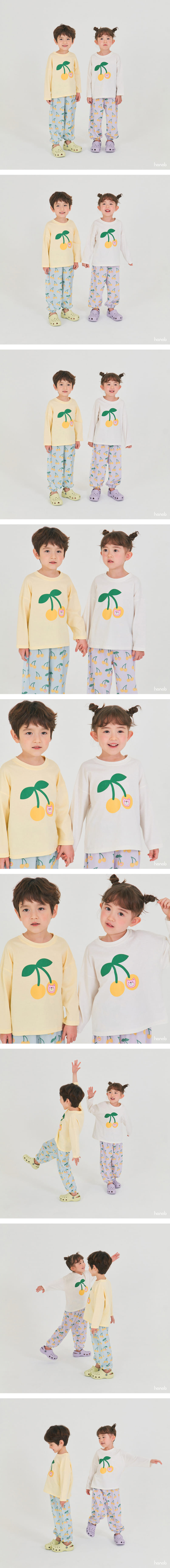 Hanab - Korean Children Fashion - #kidsshorts - Cherry Bear Top Bottom  Set - 2