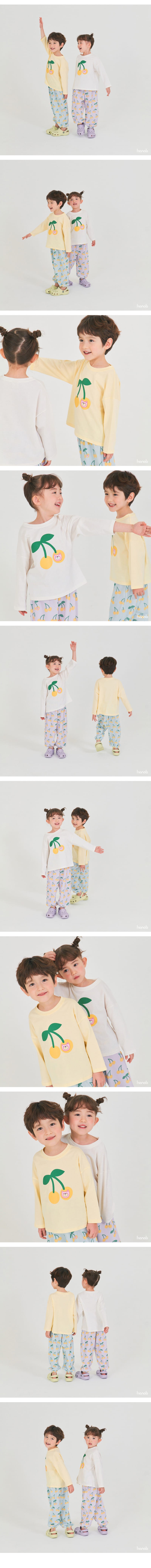Hanab - Korean Children Fashion - #kidsstore - Cherry Bear Top Bottom  Set - 3