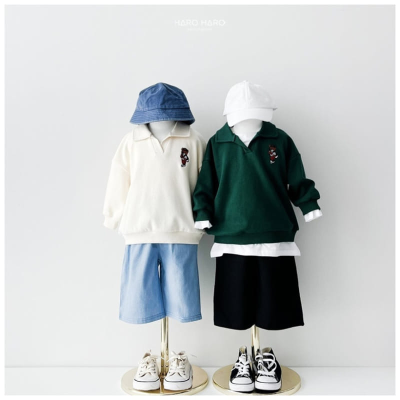 Haro Haro - Korean Children Fashion - #kidsstore - Selfy Bear Collar Sweatshirt - 11