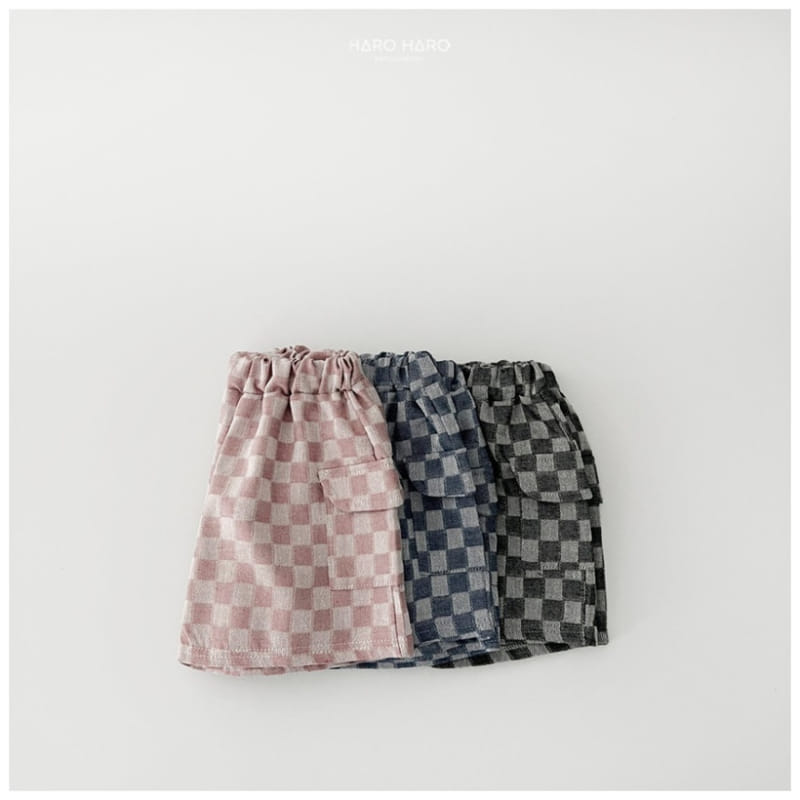 Haro Haro - Korean Children Fashion - #minifashionista - Check Denim Capri Shorts - 5