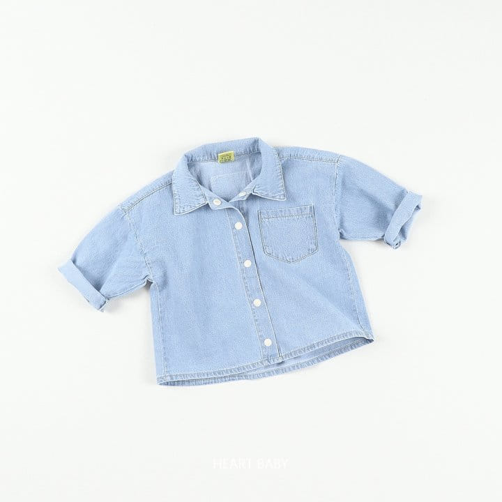 Heart Baby - Korean Children Fashion - #Kfashion4kids - Washing Denim Shirt - 11