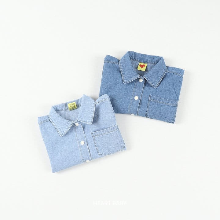 Heart Baby - Korean Children Fashion - #kidsstore - Washing Denim Shirt - 9