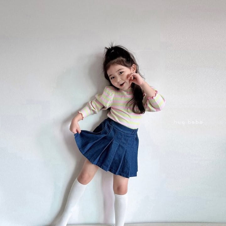 Hug Bebe - Korean Children Fashion - #childofig - Denim Pleats Skirt - 11