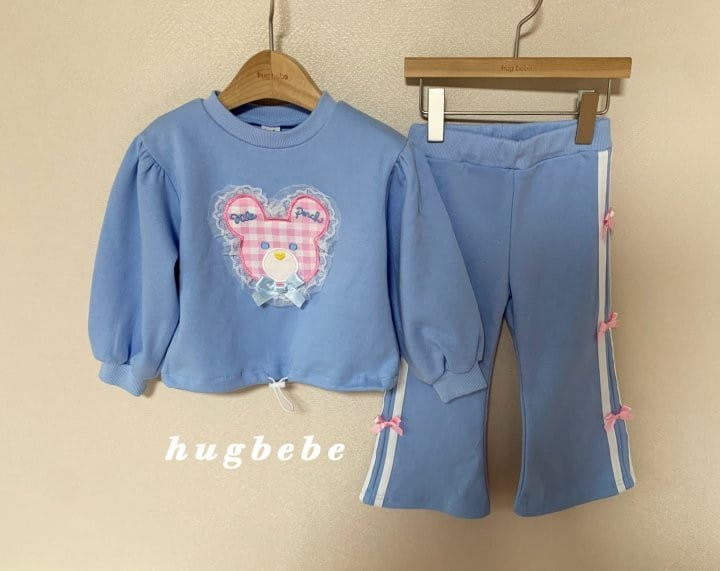 Hug Bebe - Korean Children Fashion - #littlefashionista - Ribbon Bear Top Bottom Set - 8