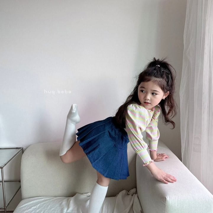 Hug Bebe - Korean Children Fashion - #Kfashion4kids - Denim Pleats Skirt - 4