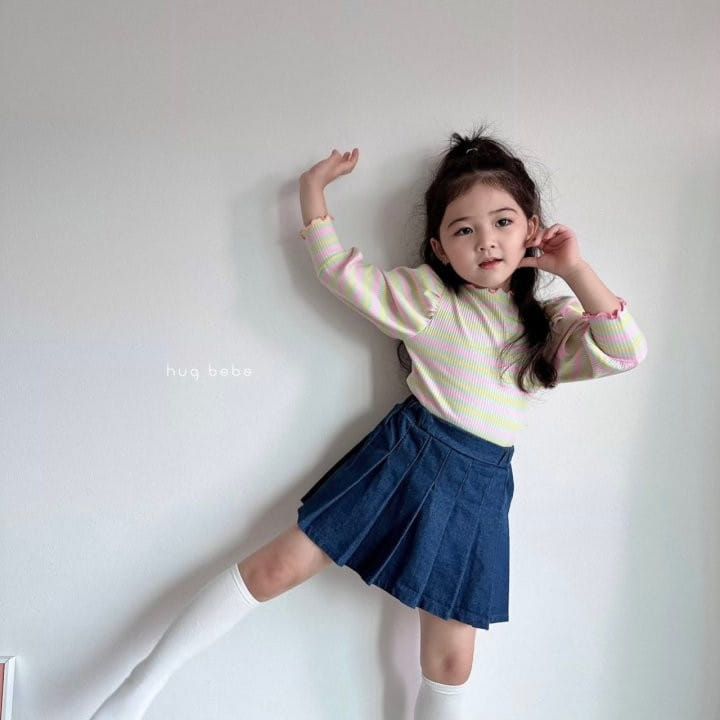 Hug Bebe - Korean Children Fashion - #prettylittlegirls - Denim Pleats Skirt - 7