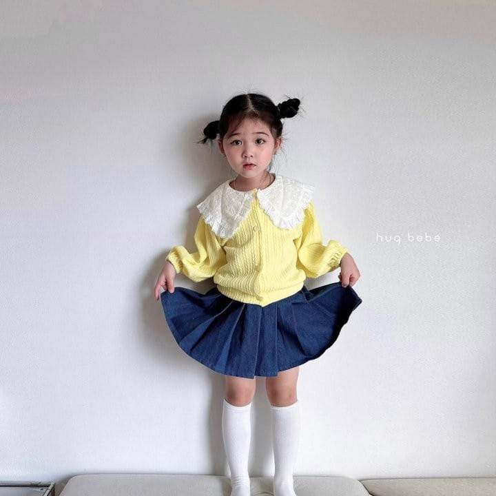 Hug Bebe - Korean Children Fashion - #stylishchildhood - Denim Pleats Skirt - 10