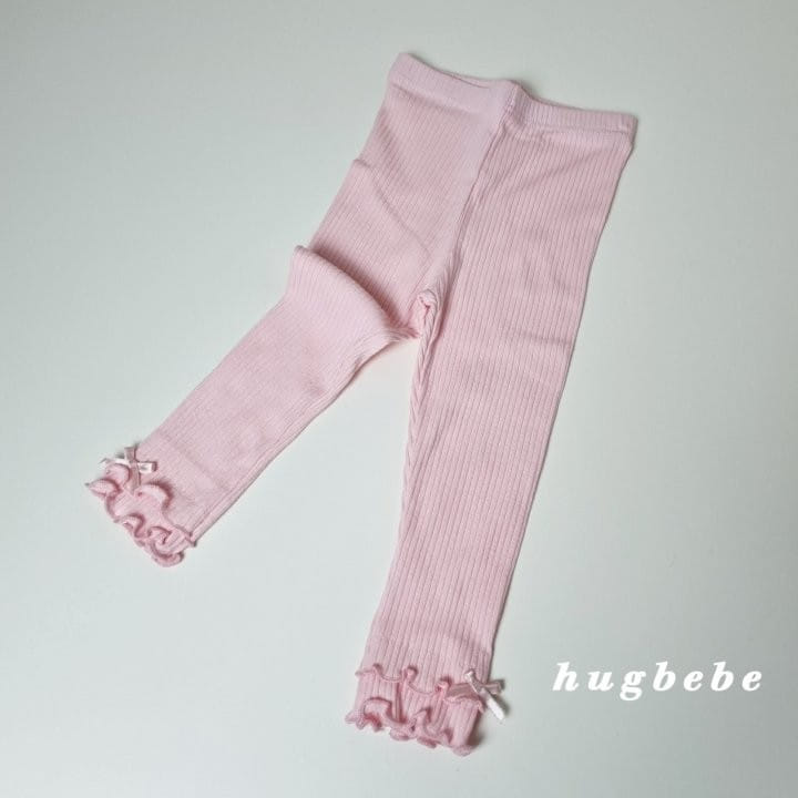 Hug Bebe - Korean Children Fashion - #stylishchildhood - Soft Rib Ribbon Leggings - 7